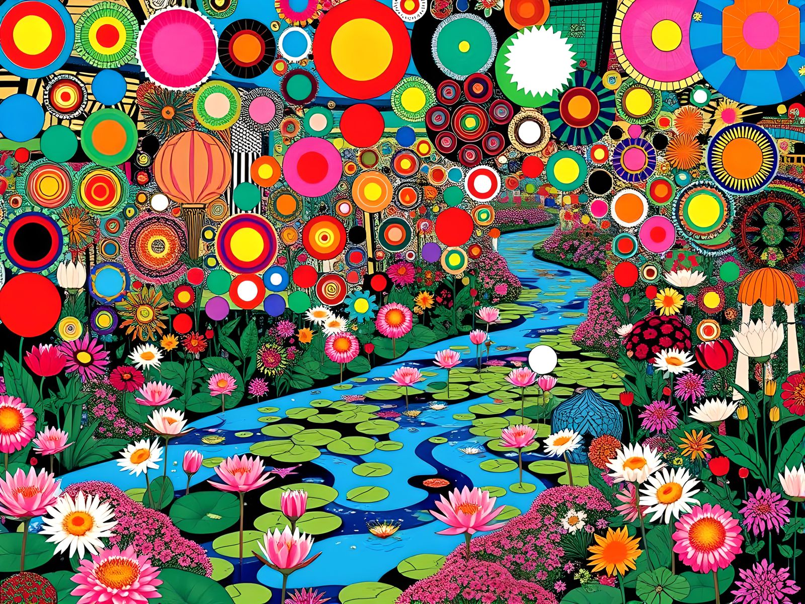 Kaleidoscopic Garden Inspired by Takashi Murakami