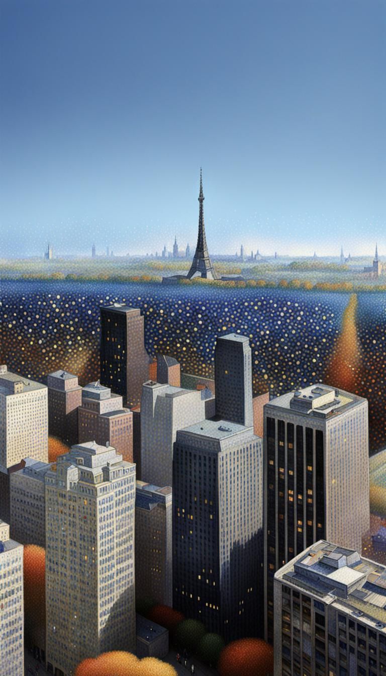 Ethereal Pointillist Shimmering Color Dots