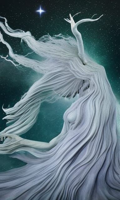 Surreal Starry Night with Wraiths and Spirits