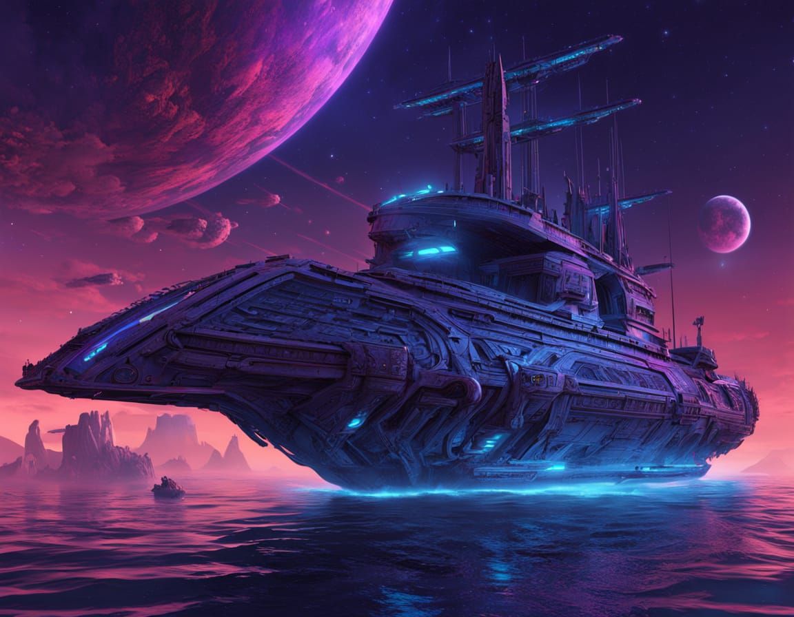 Ancient Phoenician Warship in Deep Space