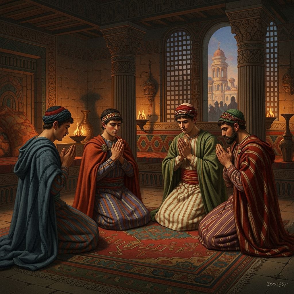 Babylonian Prayer Circle: An Ornate Historical Scene