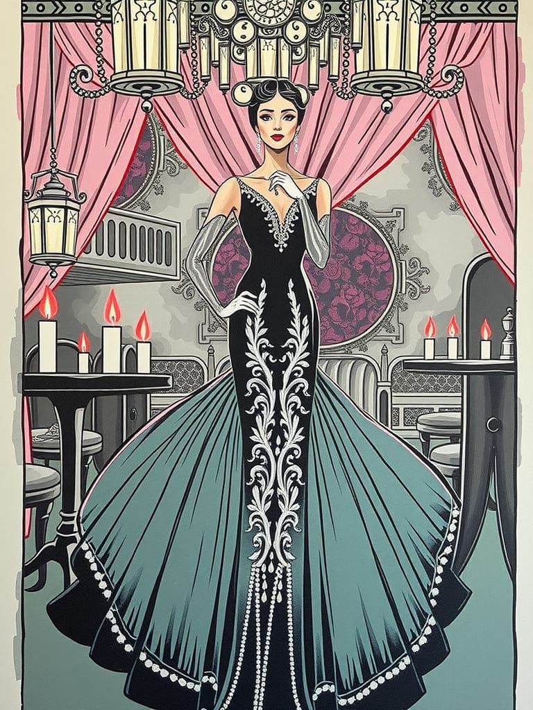 Sultry Art Deco Goddess in Jazz Age Elegance