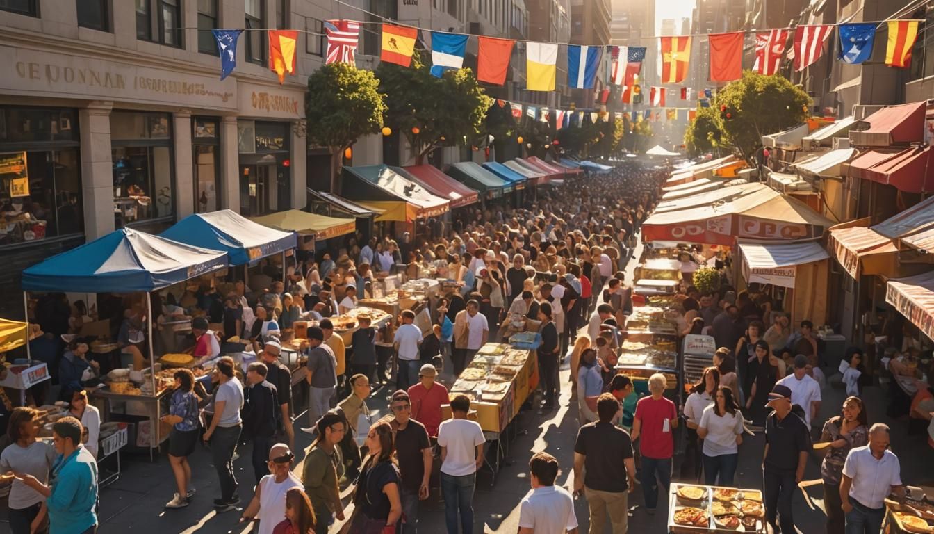 San Francisco Street Food Festival in Photorealistic Style