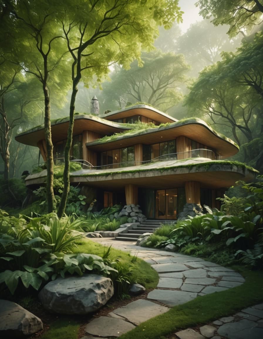 Futuristic Organic Architecture in Surrealist Style