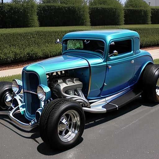 1932 Ford Coupe Hot Rod with Chromed Engine