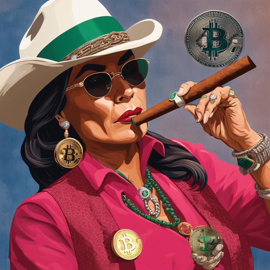 Latina Boss in Western Bitcoin Style