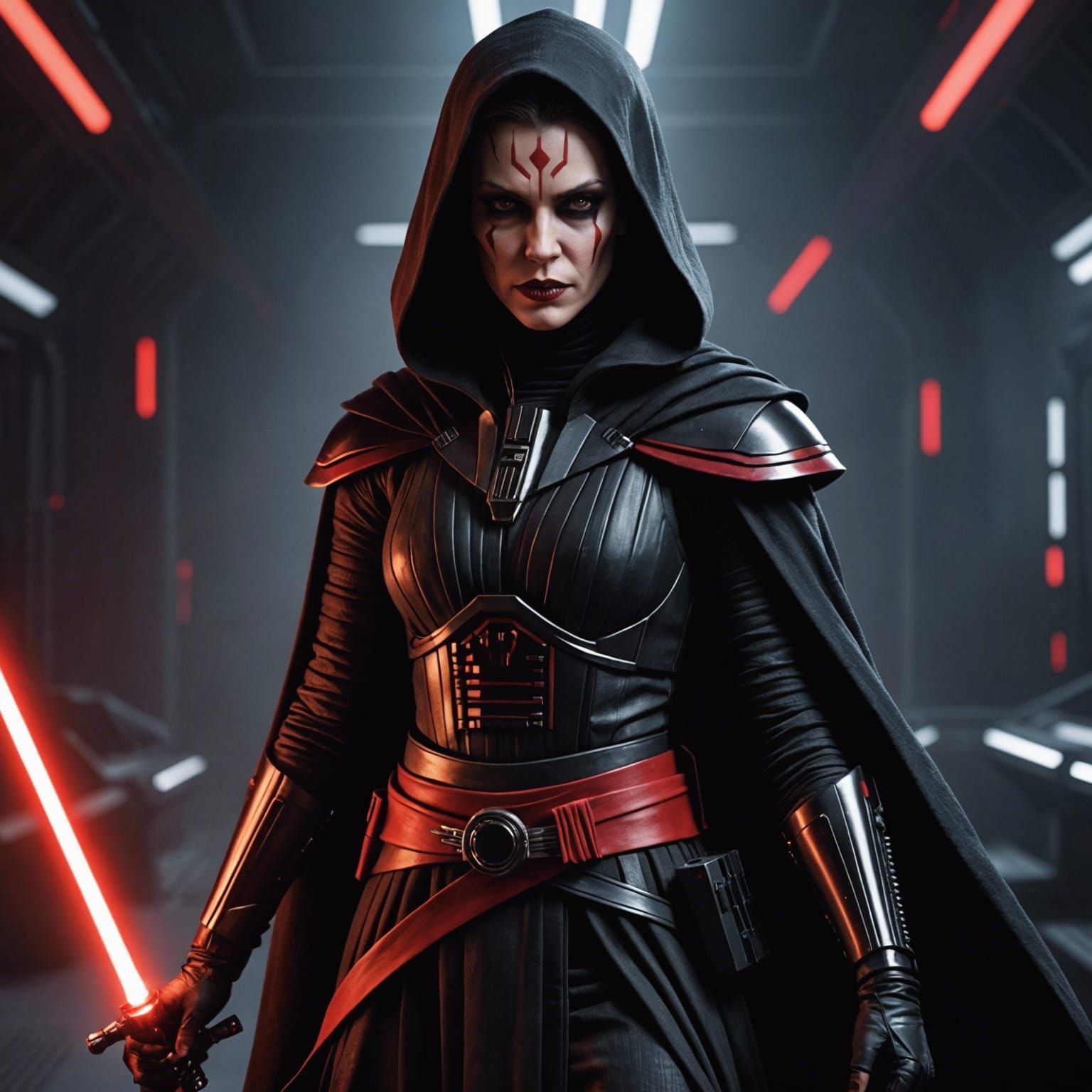 Female Sith Lord in Digital Art Style