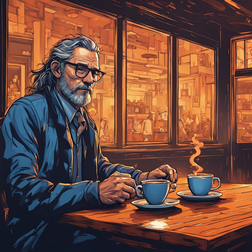 Coffee Shop Scene as Digital Matte Painting