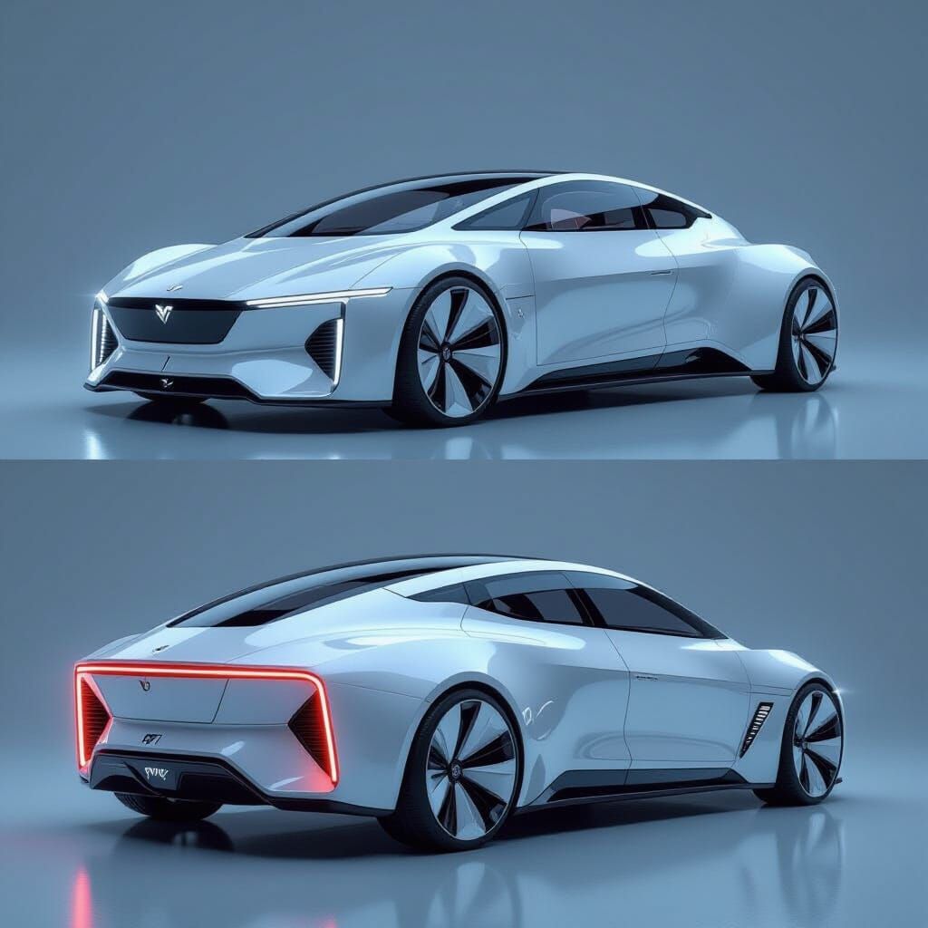 Futuristic Aerodynamic E-Van with Sleek Design