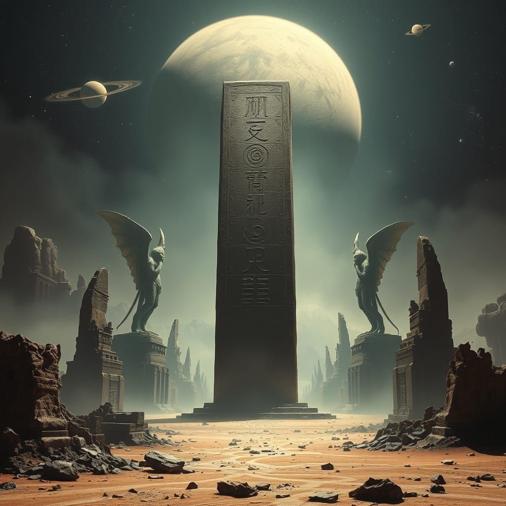 Alien Ruins on Ringed Planet Exoplanet