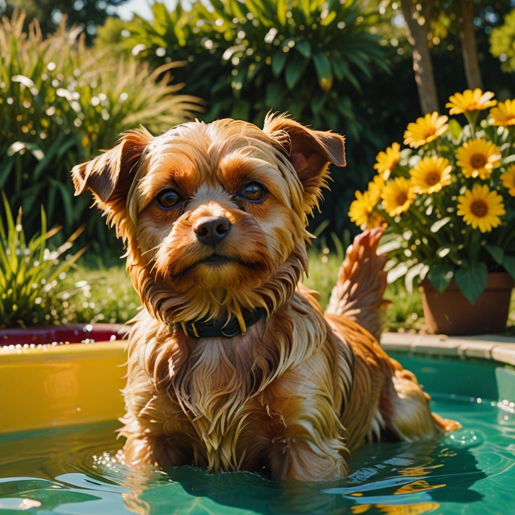 Roasted Chicken with Dogs in Pop Art Style