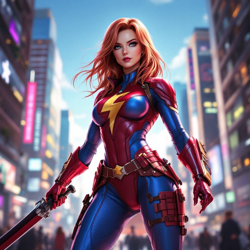 Anime-Inspired 3D Power Girl in Silicon Valley