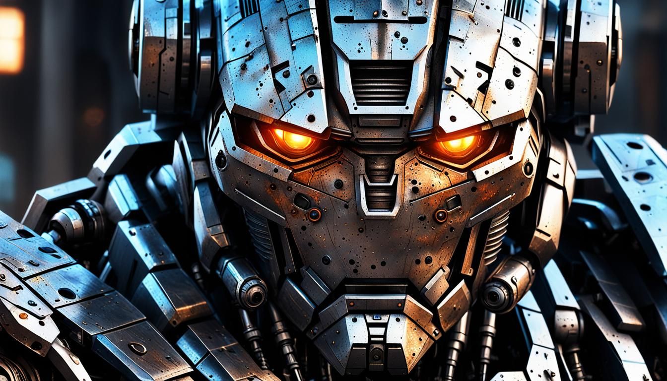 Heavily Armored Robot Wanted Poster: Hyperrealistic Concept ...