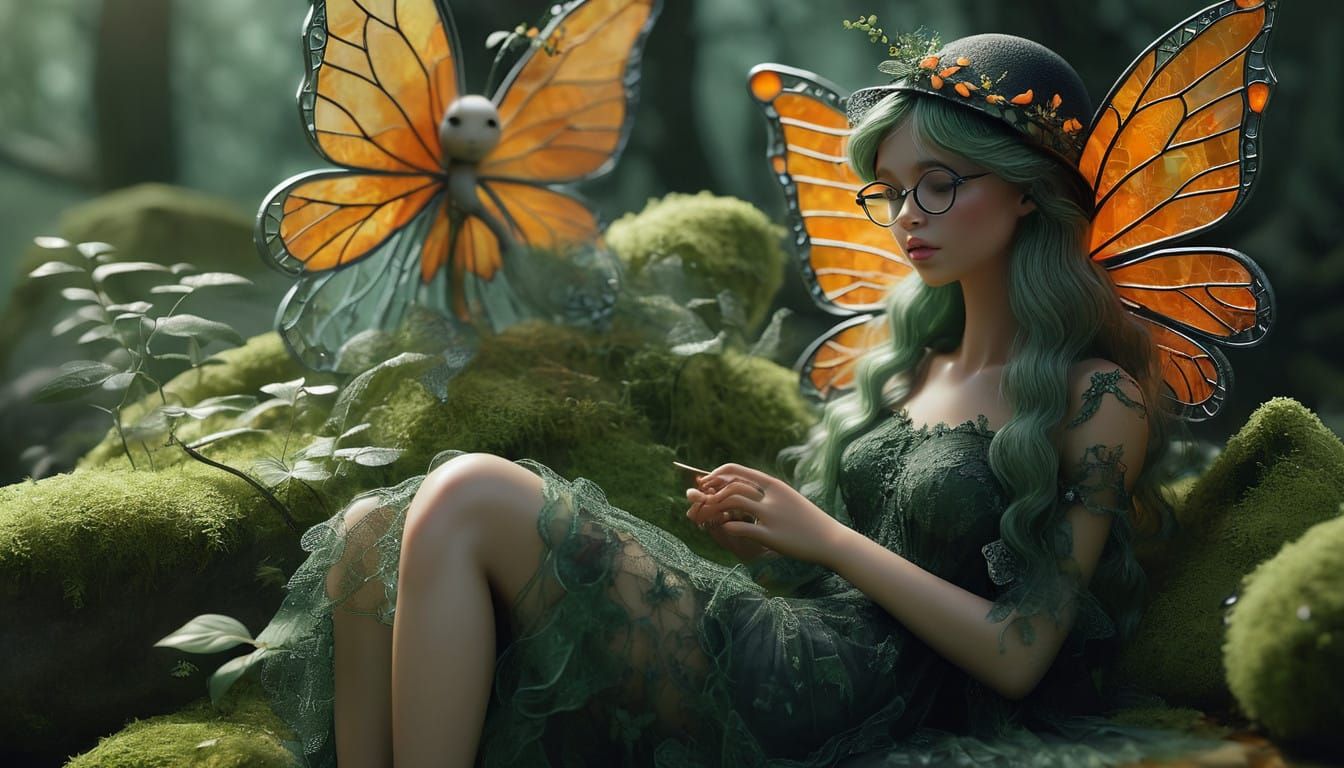 Ethereal Fairy in Mystical Forest, Rendered in Hyper-Realist...