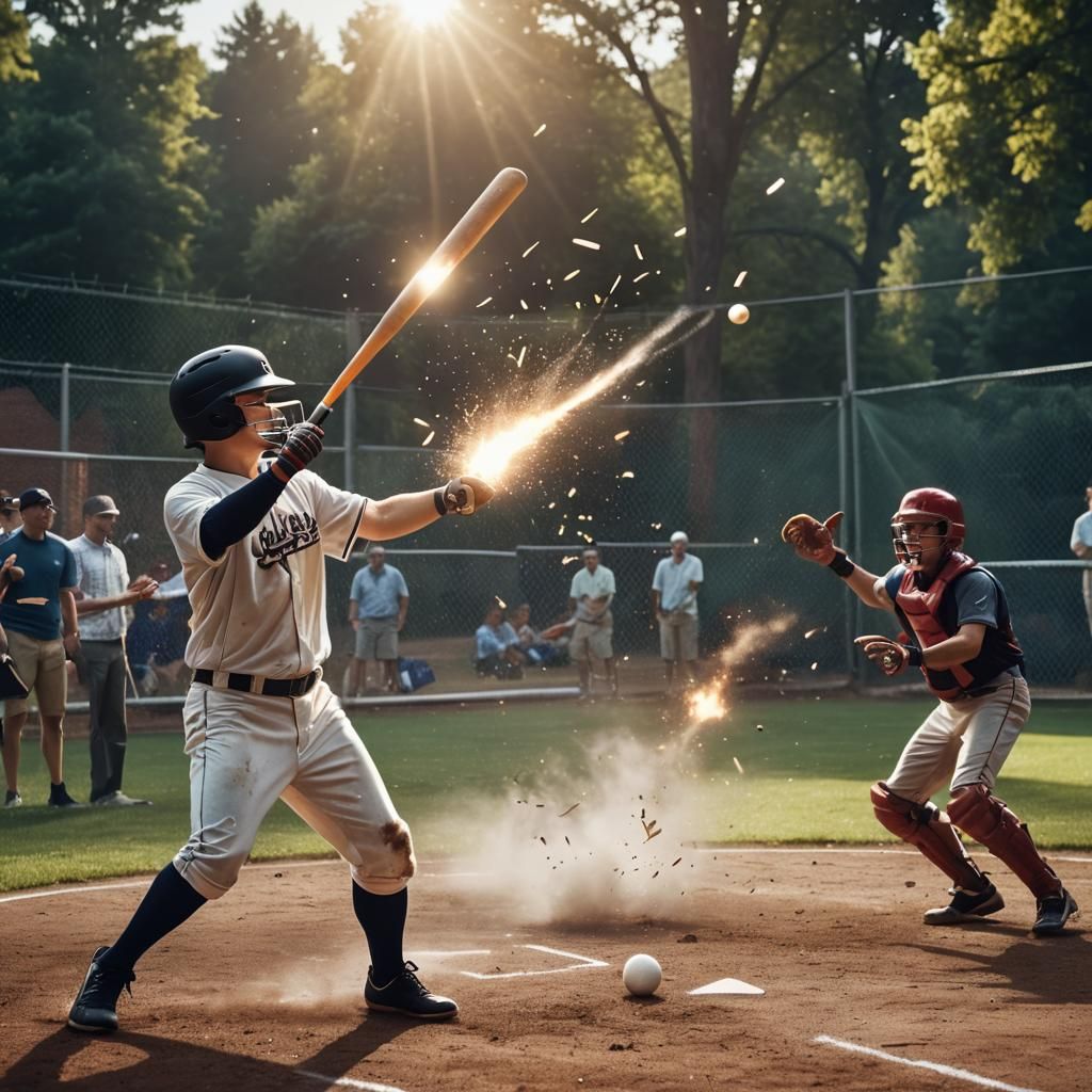 Wiffle Bat Impact in Hyper-Realistic Photo