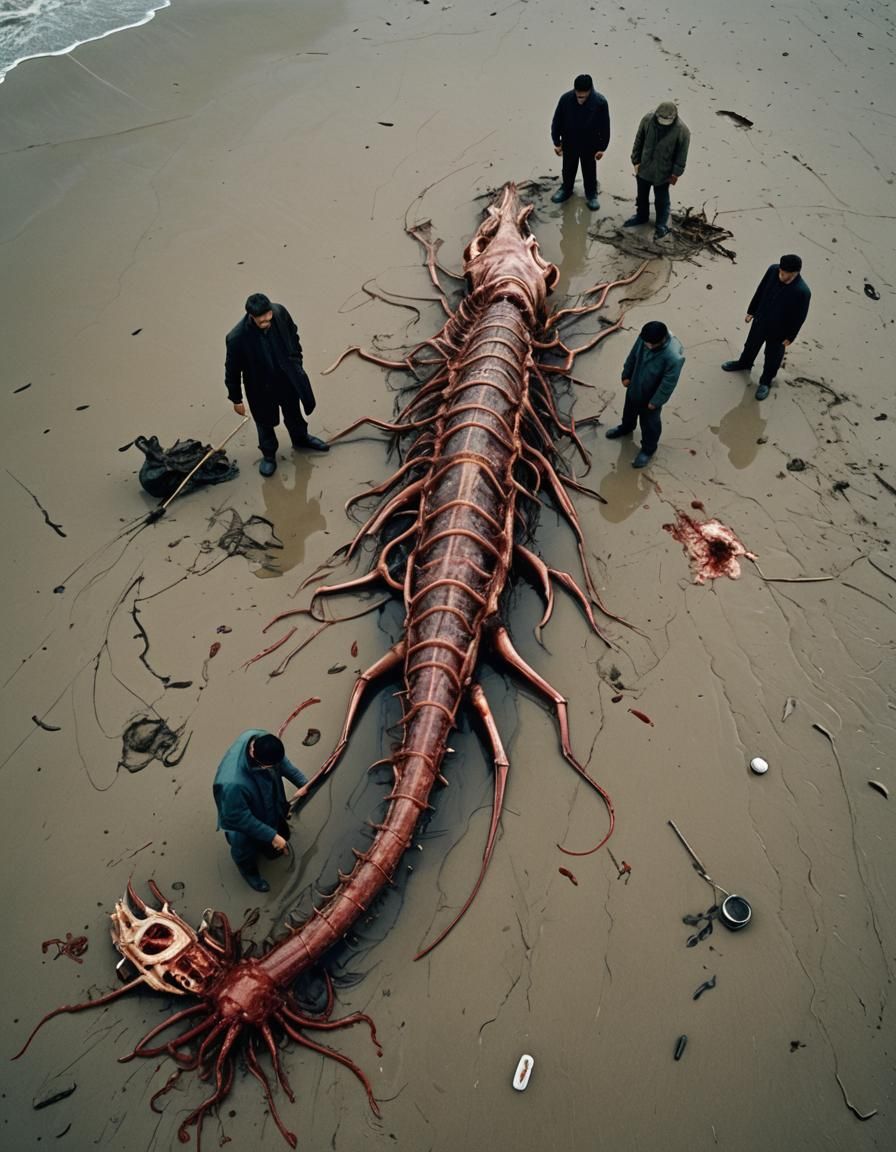 Horrifying Carcass Washed Ashore: Hyperrealistic Beach Horro...