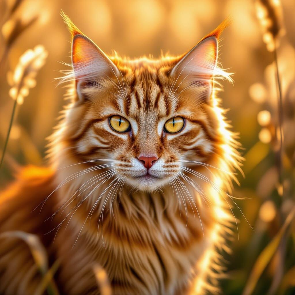 Majestic Ginger Wild Cat with Piercing Gaze