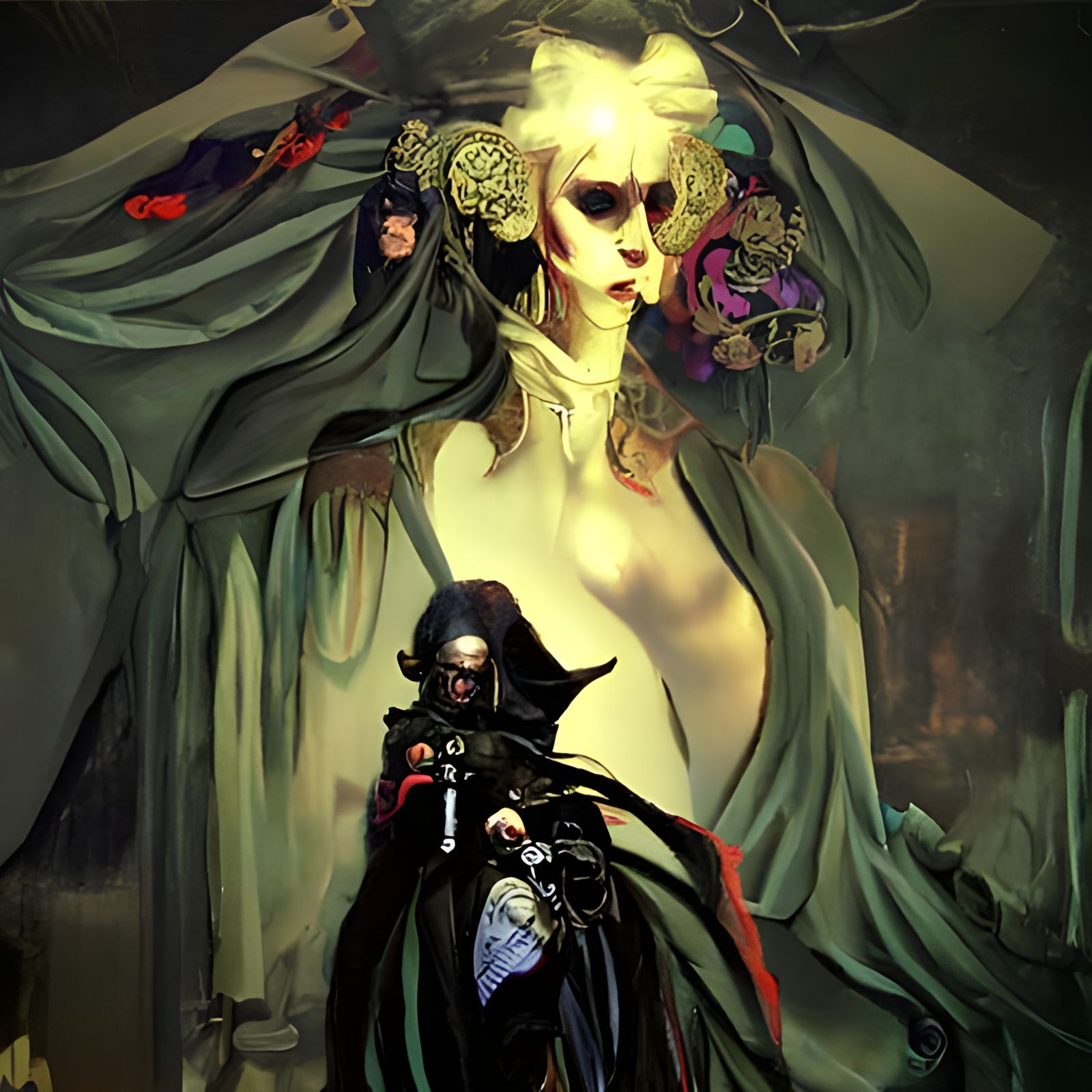 Gothic Shadow: A Brom-Inspired Glitchcore Dreamscape