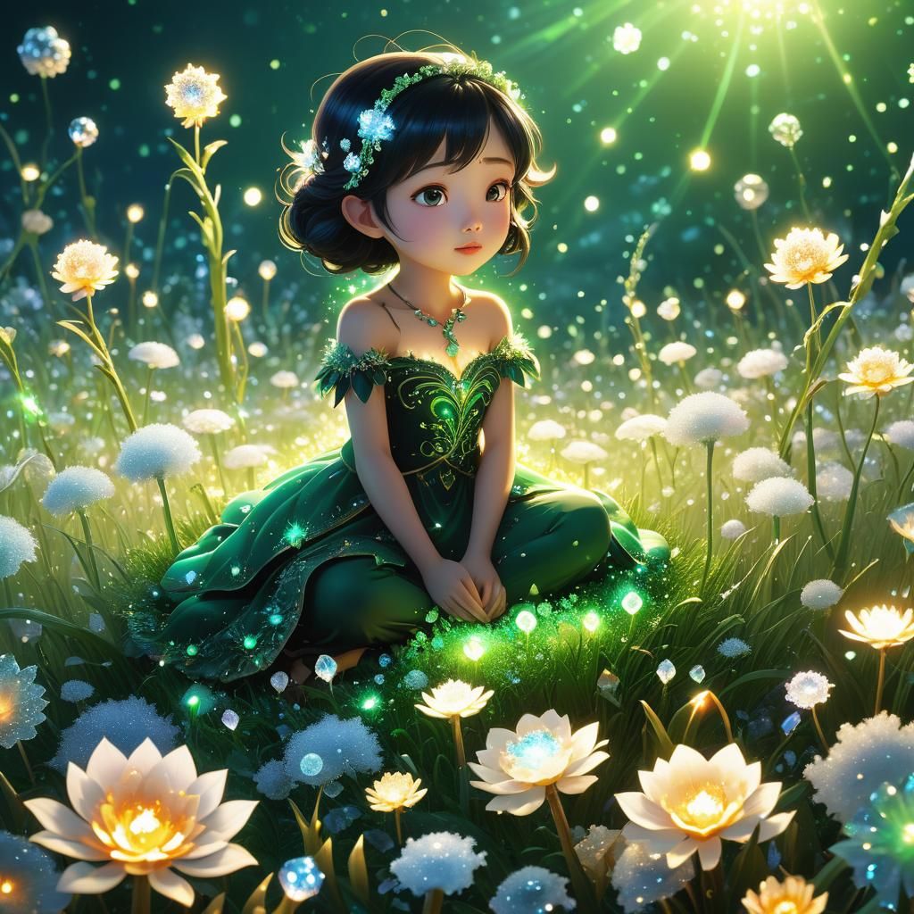 Child in Crystalline Field, Digital Art