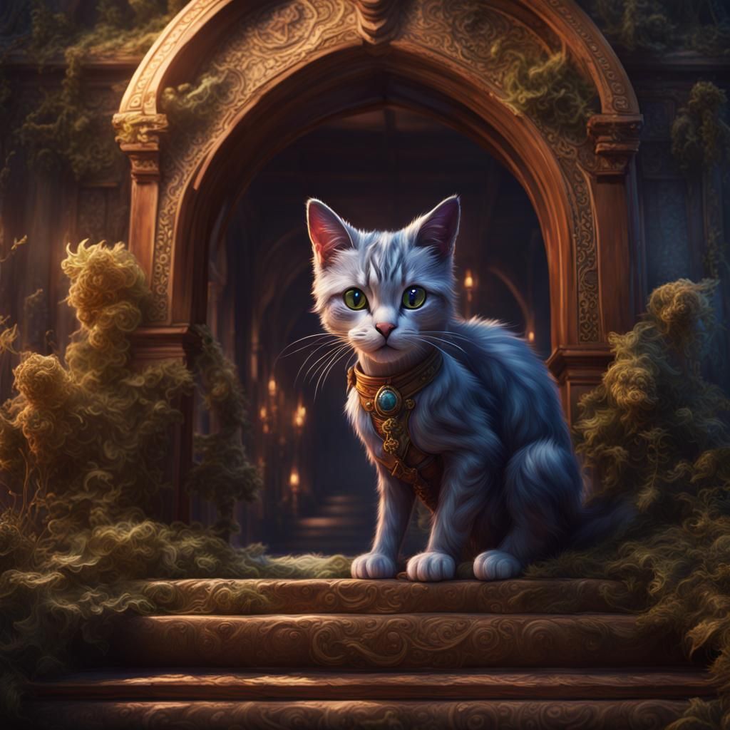 Fantasy Cat Art: "Don't Beg for Likes"