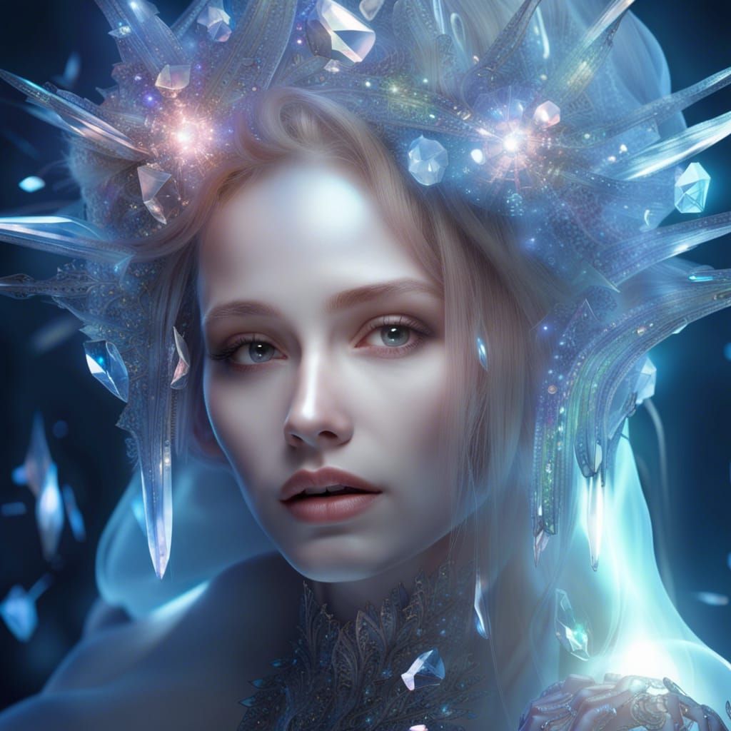 Sparkling Crystal in Cosmos: Ethereal Spacecore Unity 3D