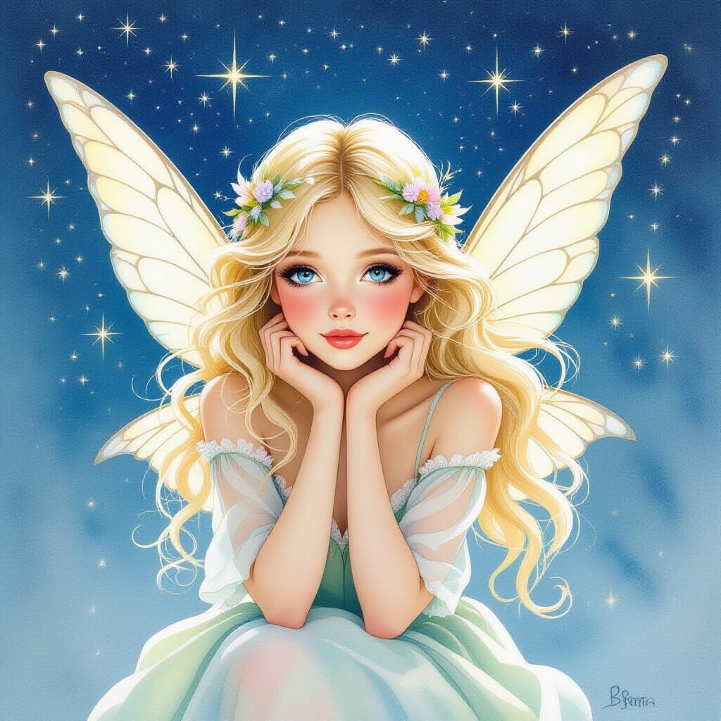 Fantasy Fairies in Watercolor with Ethereal Glow