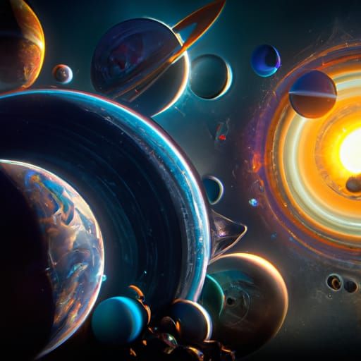 Detailed Matte Painting of Our Solar System