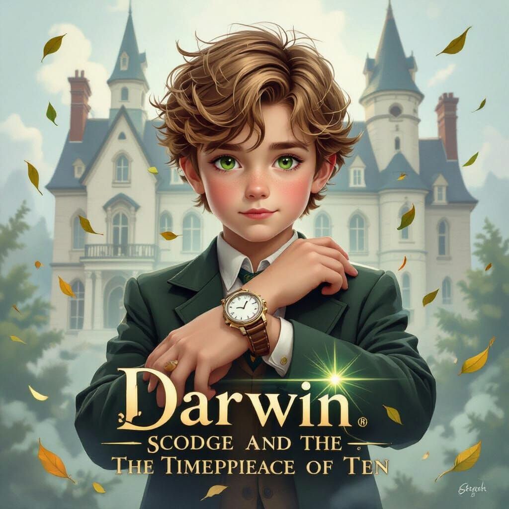 Magical Boy with Timepiece in Ethereal Fantasy Style