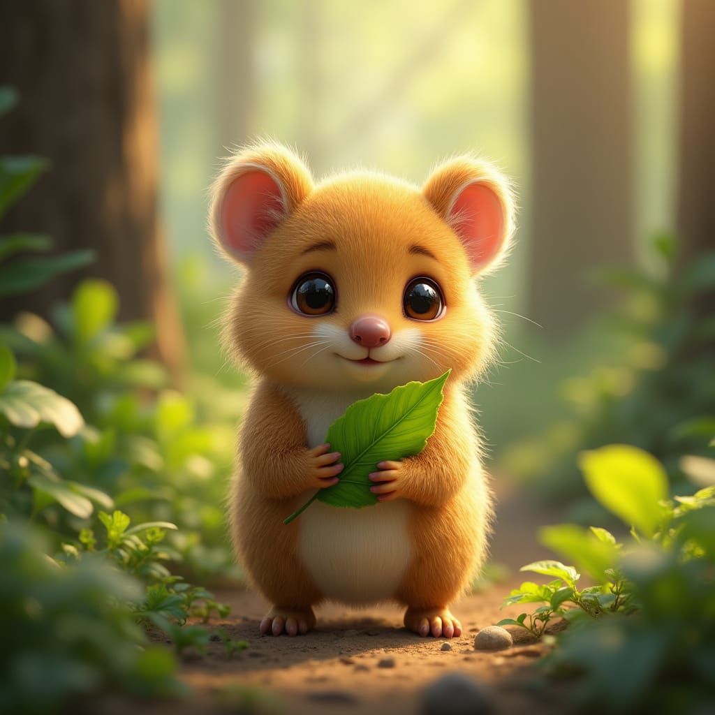 Adorable Quokka in Lush Forest, Hyperrealistic Style