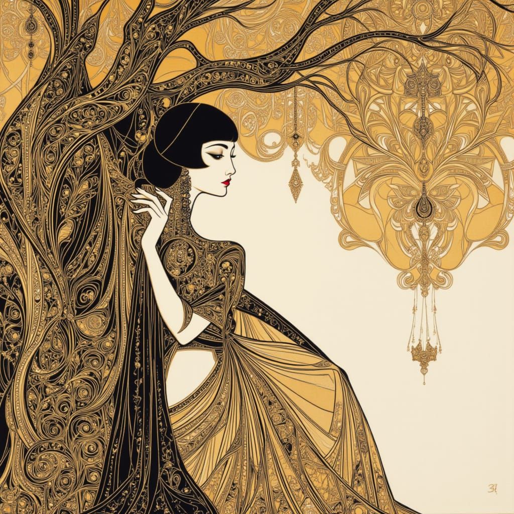 Elegant Fantasy Landscape in Watercolor Style