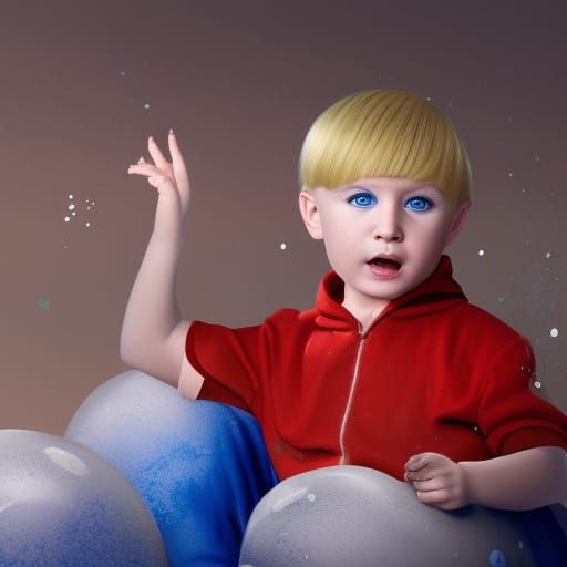 Blonde Boy in Overalls: Fantasy Concept Art