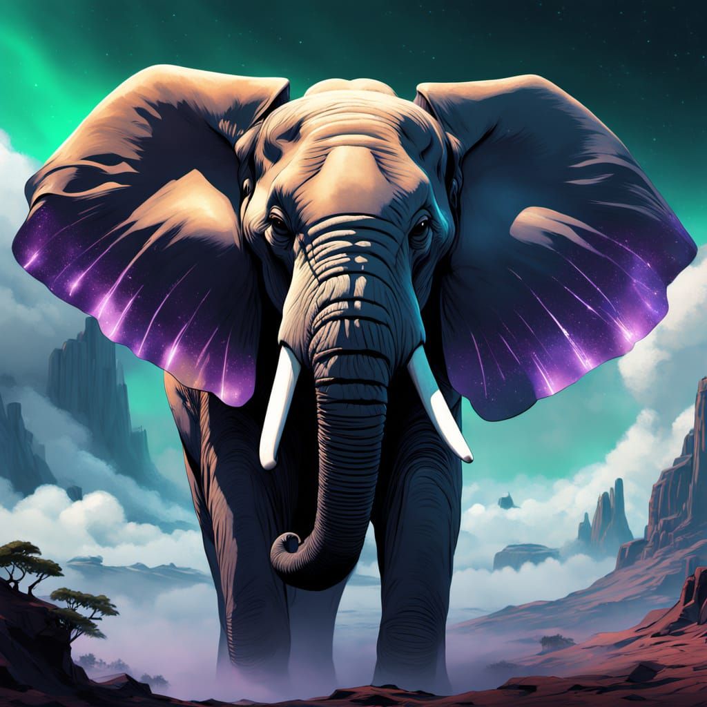 Baby Elephant Reigns Supreme on a Fantastical Earthly Throne