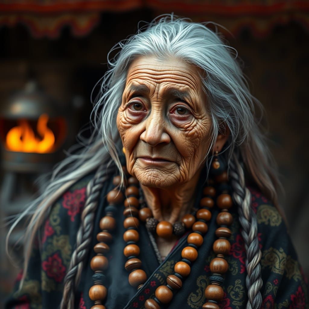 Wise Folklorist in Dark Fantasy Style