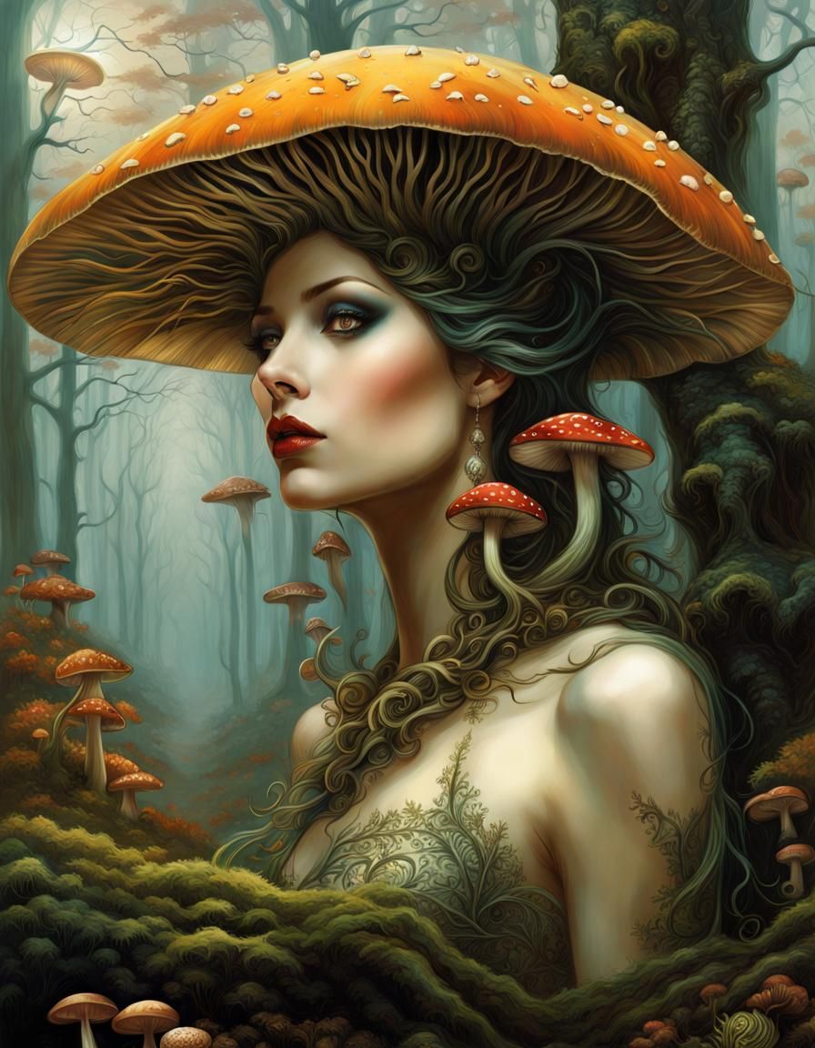 Ethereal Mushroom Forest Clip Art