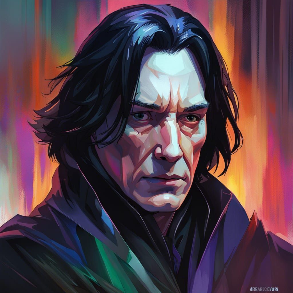 Severus Snape Portrait in Art Nouveau Style