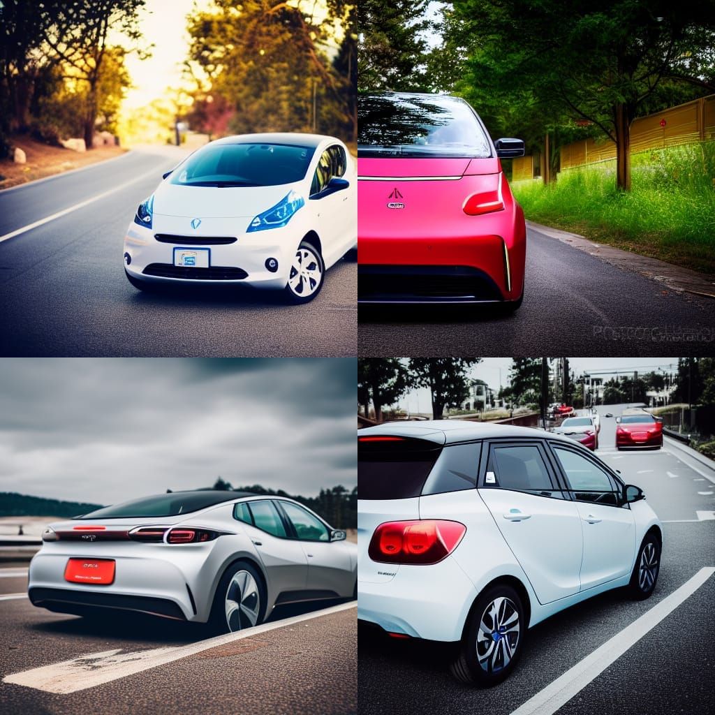 Electric Car in Professional Photography Style