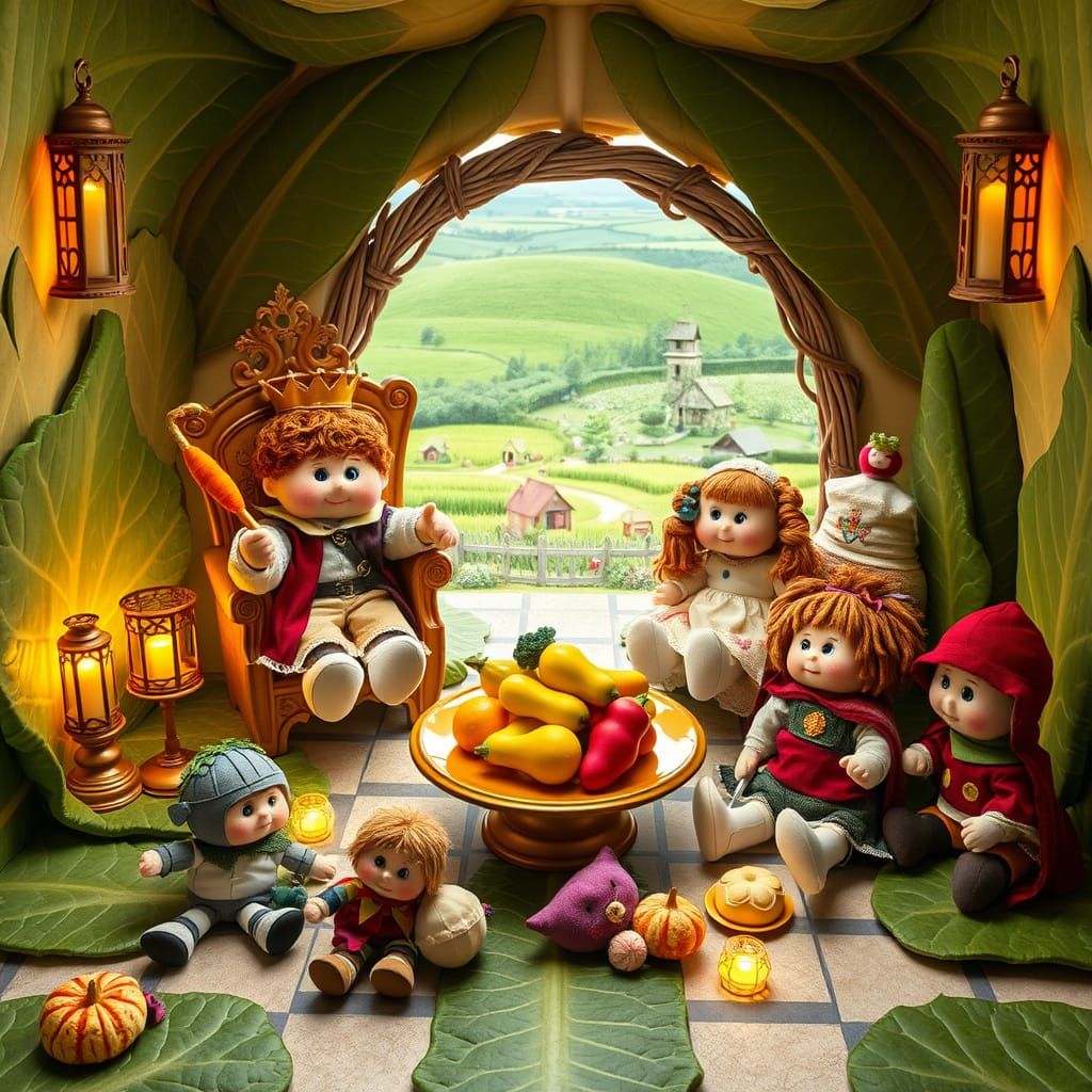 Vintage Cabbage Patch Dolls Rule a Whimsical Vegetable Kingd...