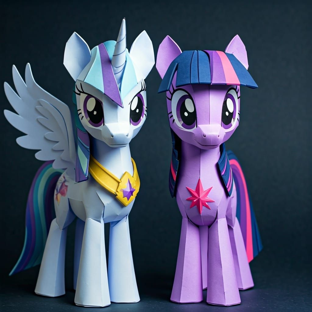 Shining Armor and Twilight Sparkle Origami