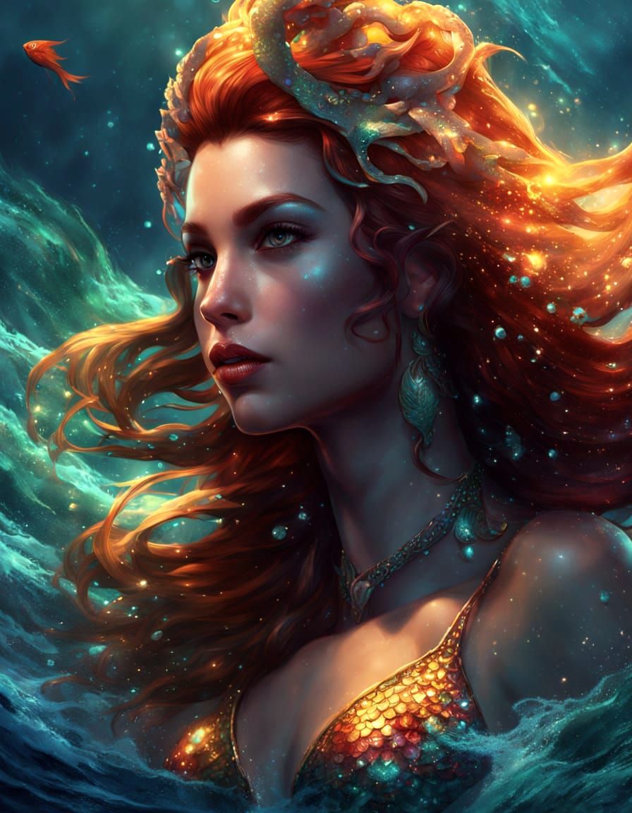 Mermaid Bliss Under Moonlight Arch