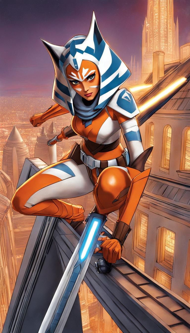 Ahsoka Tano as Batgirl in Cinematic Digital Art