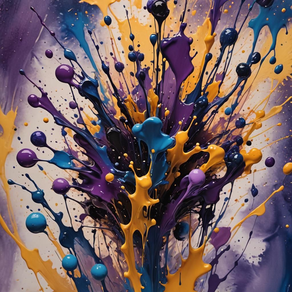 Mystical Ink Splatter Art in Dreamlike Studio