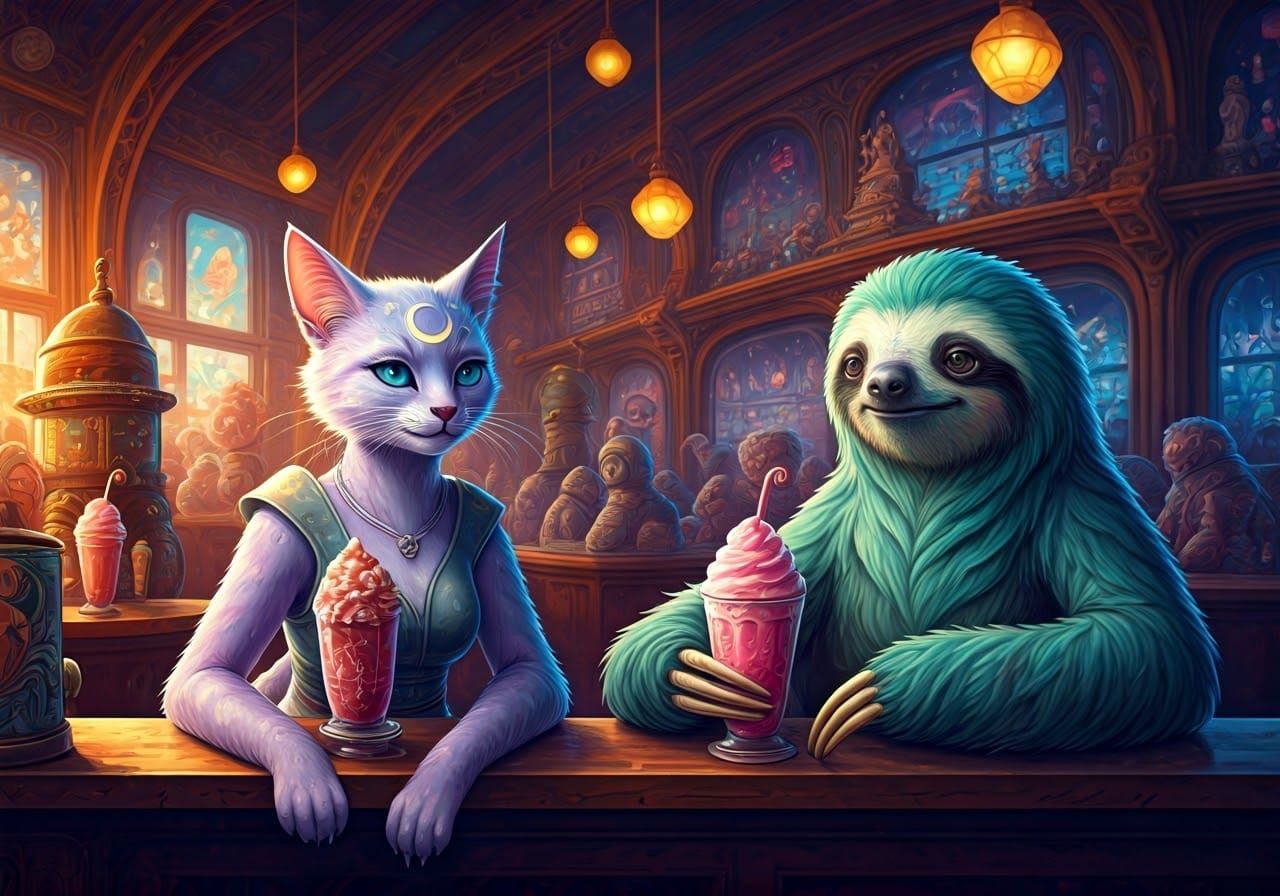 Nightlife in a Futuristic Fanciful World