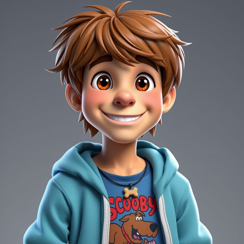 Laid-Back Young Man with Shaggy Hair and Vibrant Smile