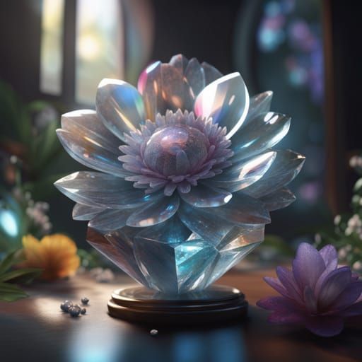 Crystalline Flower: An AI Generated Bloom