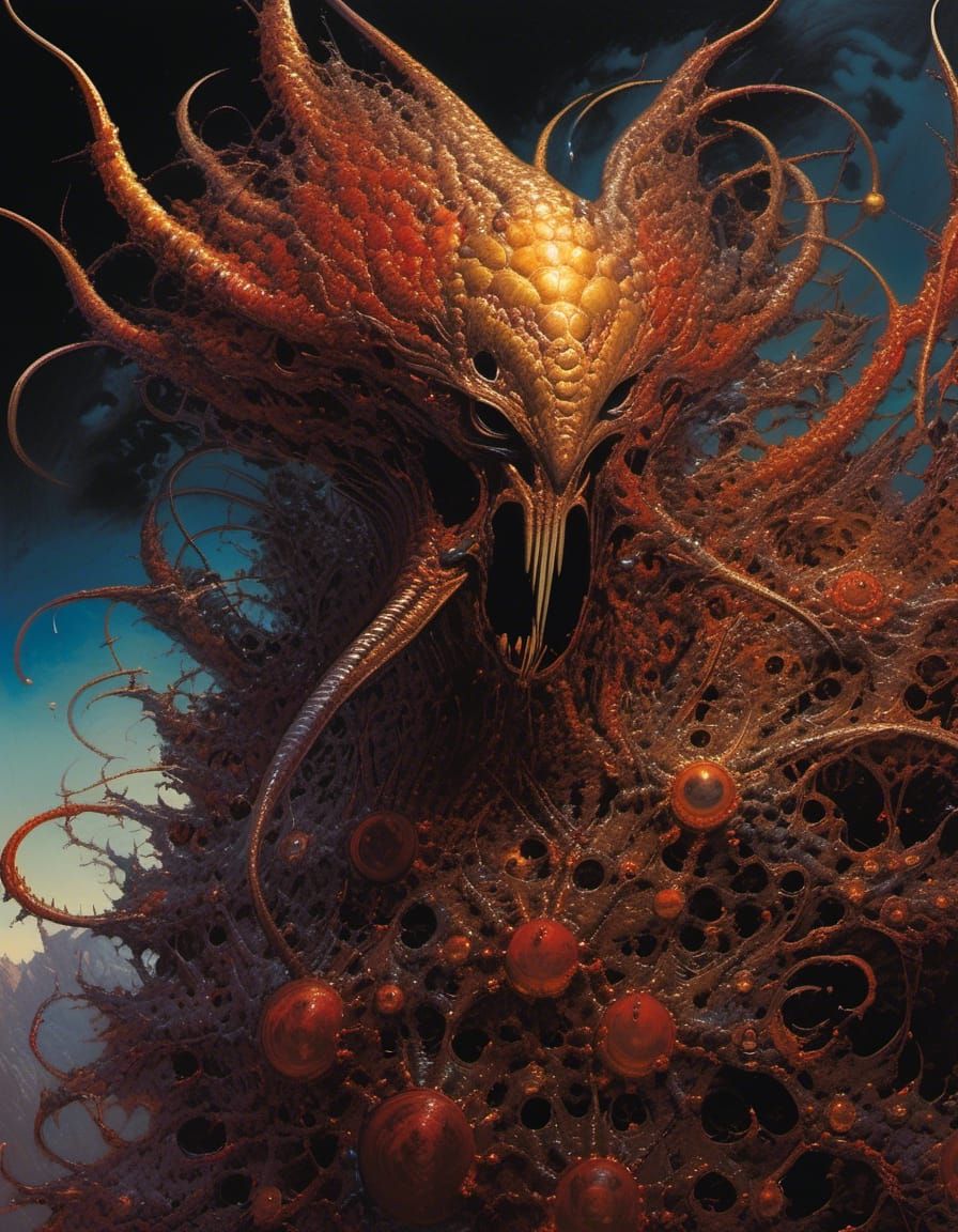 Abstracted Alien Portraits in a Bizarre Scene