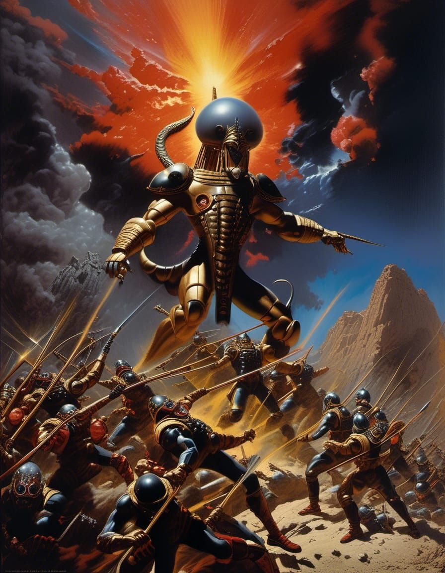 Abstracted Alien Portraits in Detailed Matte Painting Style