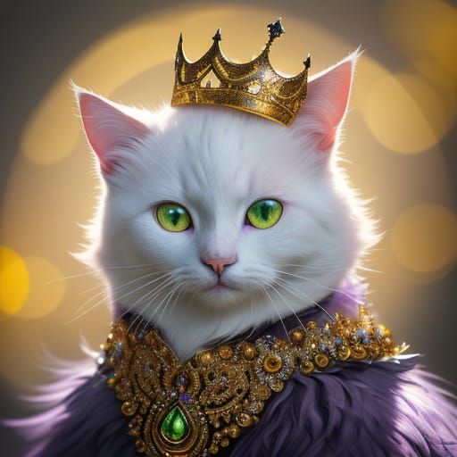 Cute Cat Royalty in Masquerade Street Scene