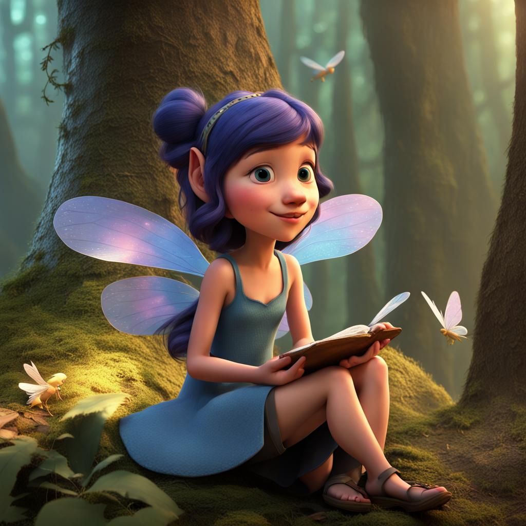 Fairy Winglings in Forest Village as 3D Digital Art