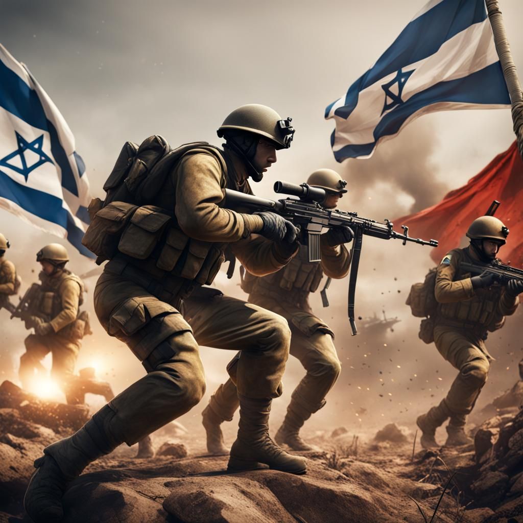 IDF Soldiers Fighting Under Israeli Flags