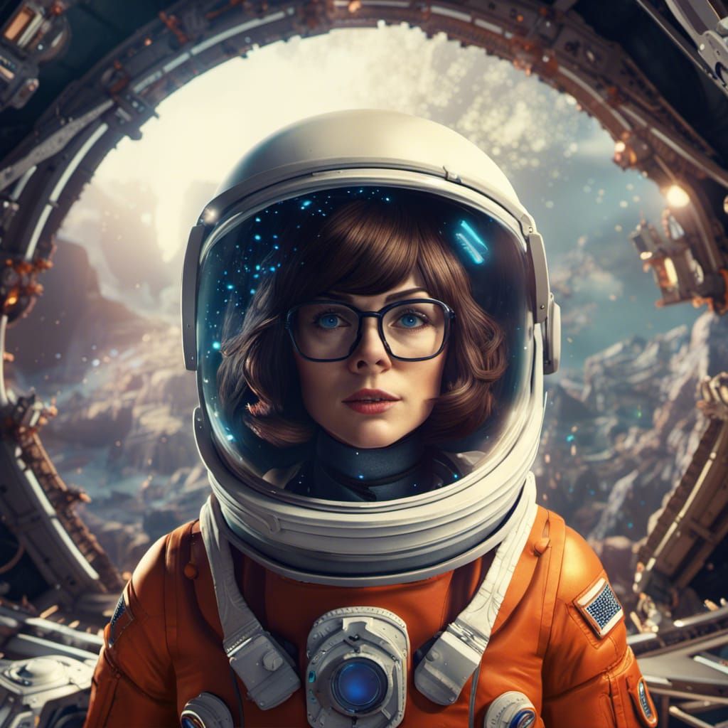 Astronaut Velma Dinkley in Detailed Matte Painting